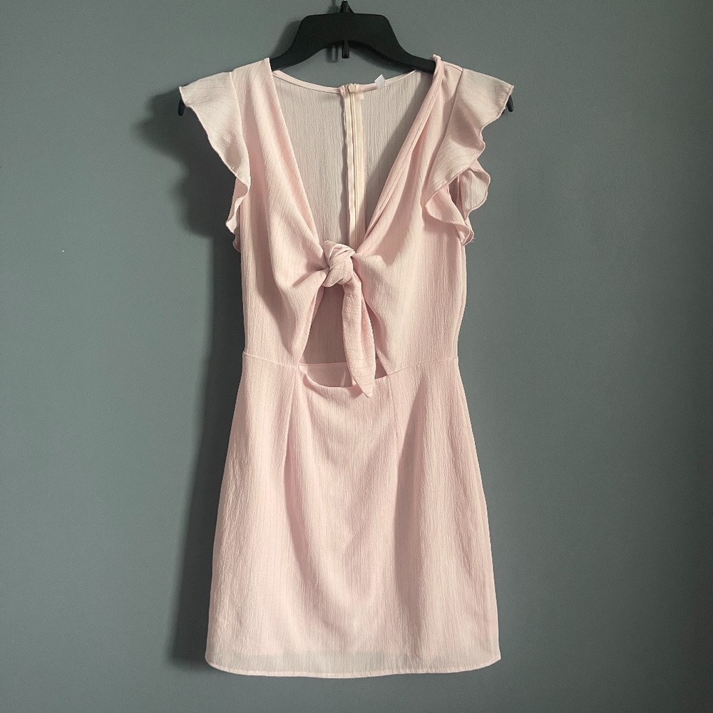 Baby pink mini dress